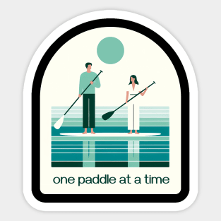 One paddle at a time Sticker